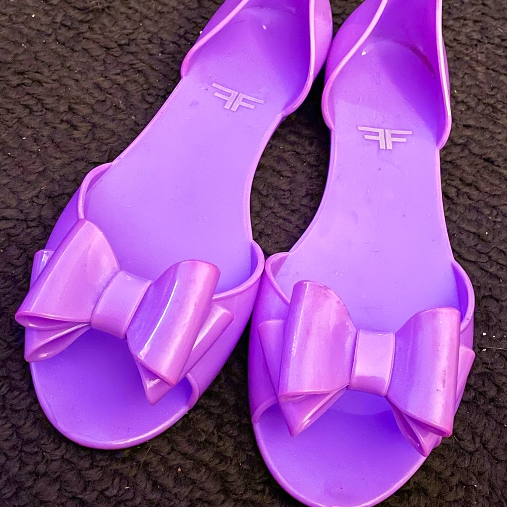 💜🎀Lilac Bow Jelly Flats🎀💜 - Picture 2 of 9